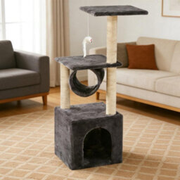 Cat Tree Tower For Indoor Cats 36 Inch Compact Multi Level Cat Furniture Condo Bed Tunnel Plush Platforms Sisal Posts - thumbnail 3