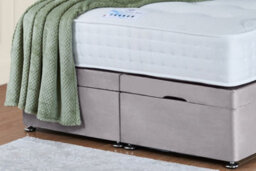 UKBEDFURNITURE Victoria Plush Silver End Opening Divan Ottoman Bed With 54 Inch Headboard & 10 Inch Orthopaedic Mattress - thumbnail 4