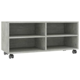 Walplus Tv Cabinet With Castors Concrete Grey 90X35X35 Cm Engineered Wood - thumbnail 2