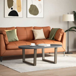 Berkfield Modern Coffee Table Legs V-Shape 2 Pcs Natural Steel 70X(42-43.3) Cm Steel