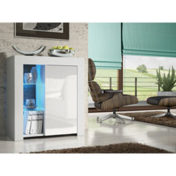 Sideboard Tv Unit Modern Cabinet Cupboard Tv Stand Living Room High Gloss Doors - White - thumbnail 4