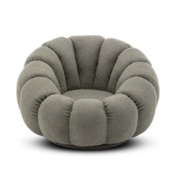 Teddy Boucle Fabric Sage Green Swivel Accent Chair With Footstool - thumbnail 9