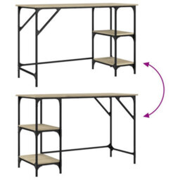 Berkfield Desk Sonoma Oak 120X50X75 Cm Metal And Engineered Wood - thumbnail 8