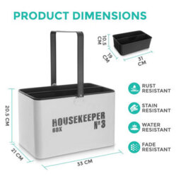 Livivo Housekeeping Storage Box Enamel Coated Caddy - thumbnail 7