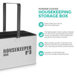Livivo Housekeeping Storage Box Enamel Coated Caddy - thumbnail 6