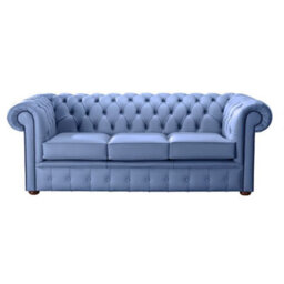 Chesterfield 3 Seater Shelly Iceblast Leather Sofa Bespoke In Classic Style - thumbnail 1