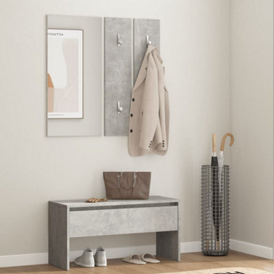 Walplus Hallway Furniture Set Concrete Grey Engineered Wood - image 1