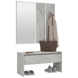 Walplus Hallway Furniture Set Concrete Grey Engineered Wood - thumbnail 4