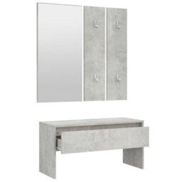 Walplus Hallway Furniture Set Concrete Grey Engineered Wood - thumbnail 6