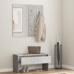 Walplus Hallway Furniture Set Concrete Grey Engineered Wood - thumbnail 3