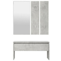Walplus Hallway Furniture Set Concrete Grey Engineered Wood - thumbnail 5