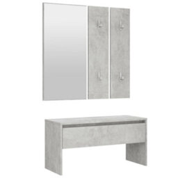 Walplus Hallway Furniture Set Concrete Grey Engineered Wood - thumbnail 2