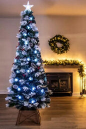 Christmas Tree World The 8Ft/240Cm Snowy Led Frosted Pine Fibre Optic Tree