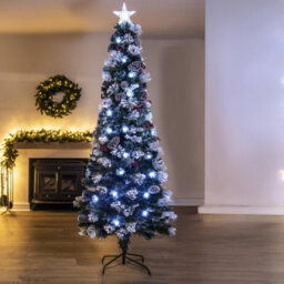 Christmas Tree World The 8Ft/240Cm Snowy Led Frosted Pine Fibre Optic Tree - thumbnail 2