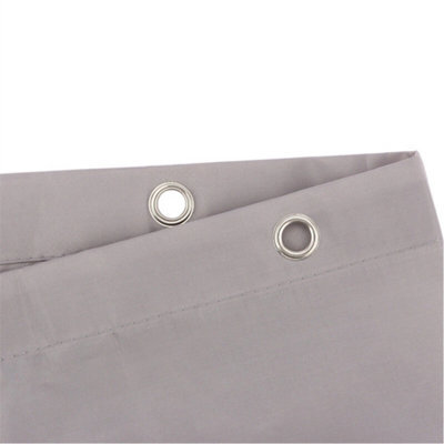 Grey 180 X 200Cm Extra Long Fabric Shower Curtain Waterproof With Hooks Weighted Hem - image 1