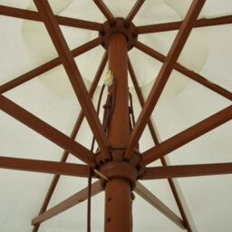Walplus Garden Parasol With Wooden Pole 330 Cm Sand White - thumbnail 4