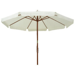 Walplus Garden Parasol With Wooden Pole 330 Cm Sand White - thumbnail 2
