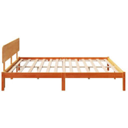 Berkfield Bed Frame With Headboard Wax Brown 180X200 Cm Solid Pine Wood - thumbnail 7