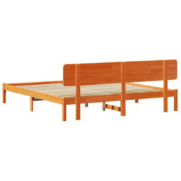 Berkfield Bed Frame With Headboard Wax Brown 180X200 Cm Solid Pine Wood - thumbnail 8