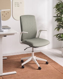 Beliani Office Chair Captain Fabric Green - thumbnail 2