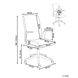 Beliani Office Chair Captain Fabric Green - thumbnail 3