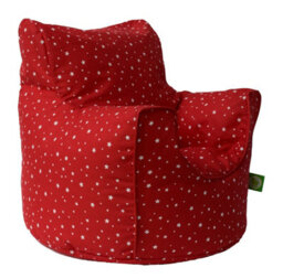 Bean Lazy Cotton Red Stars Bean Bag Arm Chair With Beans Child / Teen Size - thumbnail 2