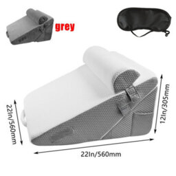 Grey Orthopedic Bed Wedge Pillow 3 Pcs Adjustable For Back Leg Neck Sleep - thumbnail 2