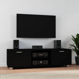 Berkfield Tv Cabinet Black 140X40.5X35 Cm Engineered Wood - thumbnail 1