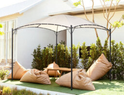 Beliani Gazebo Vomero Metal 305 Cm 305 Cm Beige - thumbnail 2