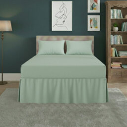 Fitted Valance Bed Sheet Polycotton Mattress Cover And Frill Easy Care Mint