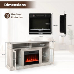 Entertainment Center For 65 Inch Tv 148Cm Fireplace Tv Stand - thumbnail 2
