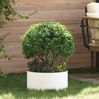 Berkfield Garden Planter White 40 X 40 X 20 Cm Steel - image 1