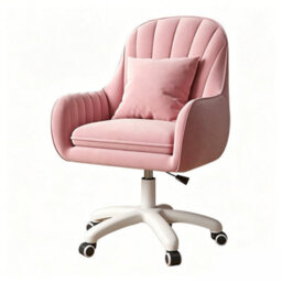 Swivel Office Chair, Vanity Desk Chair With Throw Pillow, Adjustable Height - thumbnail 5