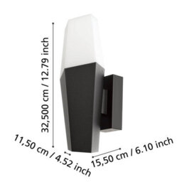 Eglo Farindola Black Outdoor Wall Light - thumbnail 5