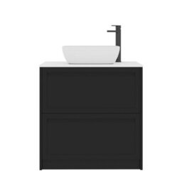 Royal Bathrooms Royal Bathroom Elmore 800mm Matt Nocturne Black Freestanding Bathroom Vanity Unit 2 Drawer Plain White Worktop With Elva Basin - thumbnail 7