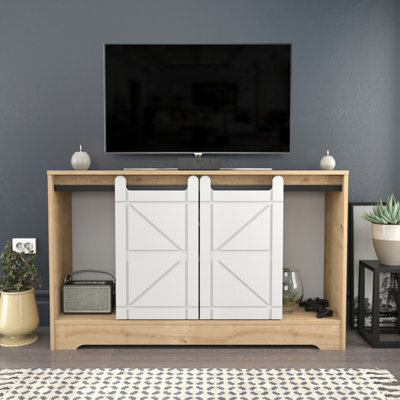 Decorotika Ahris Tv Stand Tv Unit For Tvs Up To 63 Inch Oak And White - image 1