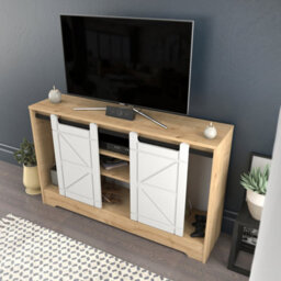 Decorotika Ahris Tv Stand Tv Unit For Tvs Up To 63 Inch Oak And White - thumbnail 4