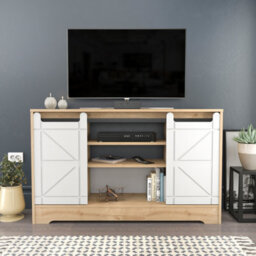 Decorotika Ahris Tv Stand Tv Unit For Tvs Up To 63 Inch Oak And White - thumbnail 3