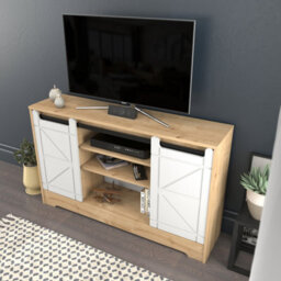 Decorotika Ahris Tv Stand Tv Unit For Tvs Up To 63 Inch Oak And White - thumbnail 6