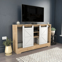 Decorotika Ahris Tv Stand Tv Unit For Tvs Up To 63 Inch Oak And White - thumbnail 5
