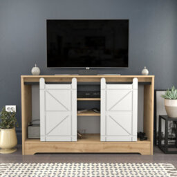 Decorotika Ahris Tv Stand Tv Unit For Tvs Up To 63 Inch Oak And White - thumbnail 2