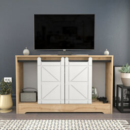 Decorotika Ahris Tv Stand Tv Unit For Tvs Up To 63 Inch Oak And White - thumbnail 1