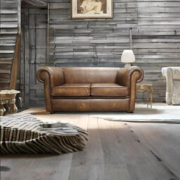 Chesterfield Handmade 1930's 2 Seater Sofa Settee Antique Gold Real Leather In Classic Style - thumbnail 3
