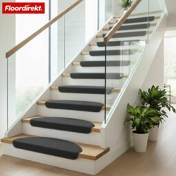 Floordirekt Vienna Self Adhesive Soft High Pile Stair Tread Mat For Indoor Stairs Semicircular Anthracite 23.5 X 65 Cm - thumbnail 6