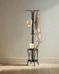 Modcraft Elegant Freestanding Coat Stand With Umbrella Storage - Black