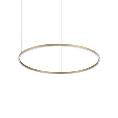 Ideal Lux Luminosa Oracle Slim 90Cm Non Dim 3000K Round Integrated Led Pendant Ceiling Light Brass 5650Lm - image 1