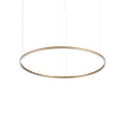 Ideal Lux Luminosa Oracle Slim 90Cm Non Dim 3000K Round Integrated Led Pendant Ceiling Light Brass 5650Lm