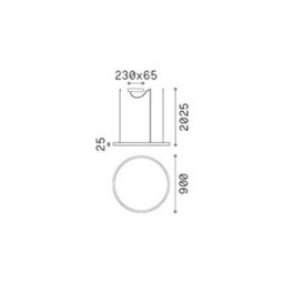 Ideal Lux Luminosa Oracle Slim 90Cm Non Dim 3000K Round Integrated Led Pendant Ceiling Light Brass 5650Lm - thumbnail 2