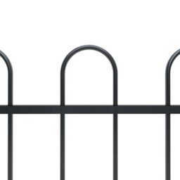Walplus Garden Fence With Hoop Top Steel 537X80 Cm Black - thumbnail 3