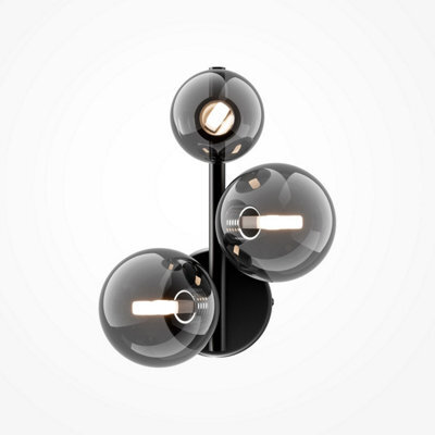 Luminosa Lighting Luminosa Maytoni Dallas Modern 3 Light Wall Lamp Black, Smoky Shade, G9 - image 1